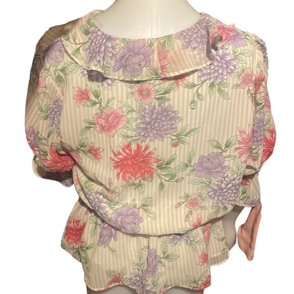 𝅺CALVIN‎ Klein Floral Blouse Medium - Picture 6 of 10